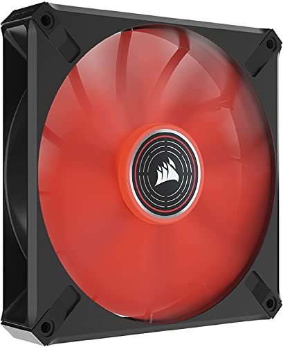 Corsair ML ELITE Series, ML140 LED ELITE, 140mm Magnetic Levitation Red LED Fan with AirGuide, Single Pack, Rosso