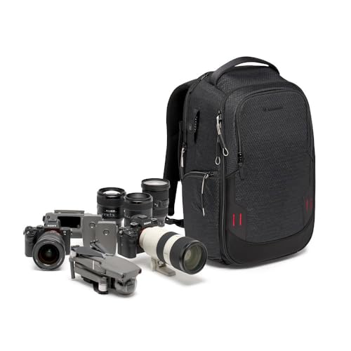 Manfrotto PRO Light Frontloader M, Zaino Fotografico Professionale per Fotocamere, Accesso Laterale e Frontale, Attacco per Treppiede, Zaino Imbottito con Divisori Intercambiabili, Nero