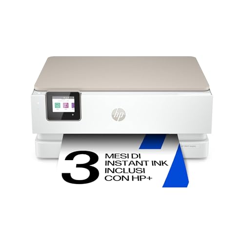 HP Envy Inspire 7220e 242P6B, Stampante Multifunzione a Getto d’Inchiostro A4 a Colori, Fronte/Retro Automatico, 22 ppm, Wi-Fi, Smart, 3 Mesi di Inchiostro Instant Ink Inclusi, Bianca