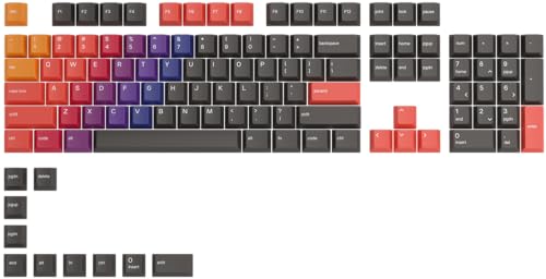 GLORIOUS Gaming 114 GPBT Keycaps – Profilo Cherry, plastica PBT super resistente, aspetto accattivante, suono superiore, anti-scolorimento, Celestial Fire – Layout QWERTY americano