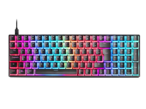 Mars Gaming MKULTRA, Tastiera Meccanica RGB Nero, Compatta 96%, Switch Outemu SQ Blu, Lingua Francese