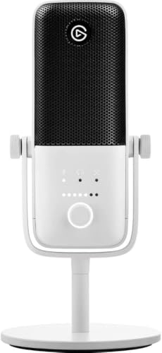 Elgato Wave:3 White, microfono condensatore USB premium per streaming, podcast, gaming e home office, software di mixaggio gratis, plug-in per effetti audio, anti-distorsione, plug ’n play, Mac, PC