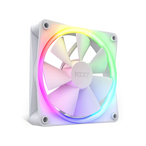 NZXT F120 RGB Fans – RF-R12SF-W1 – Personalizzazione avanzata dell’illuminazione RGB – Raffreddamento silenzioso – Singola (Controller RICHIESTO, NON INCLUSO) – Ventola da 120mm Bianco