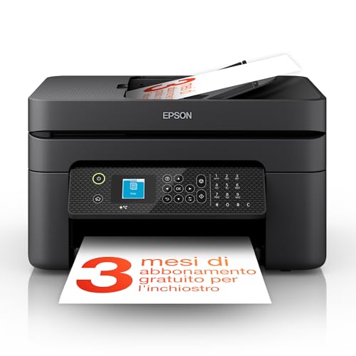 Epson Workforce WF-2930DWF Stampante Multifunzione A4 a getto d’inchiostro (Stampa Fronte Retro, Scansione, Copia, Fax) Display LCD 3.7cm, ADF, WiFi, Ethernet, Stampa da mobile e su Cloud, AirPrint