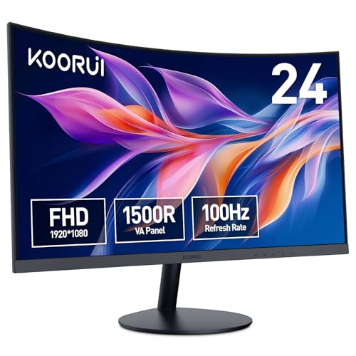 KOORUI 23.6 Pollici Monitor Curvo 100 Hz Full HD VA 3000:1 24N5CA