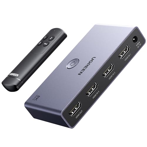 UGREEN Switch HDMI 2.1 8K 60Hz 4K 120Hz Switcher 3 Ingressi 1 Uscita