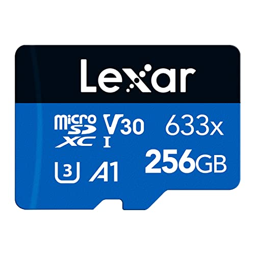Lexar Scheda Micro SD 256 GB, Scheda di Memoria microSDXC UHS-I Con Adattatore SD, Fino a 100 MB/s in Lettura, A1, C10, U3, V30, Scheda TF per Smartphone/Tablet/Telecamera