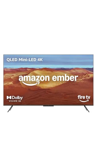 Amazon Ember Serie Omni Mini-LED da 65″ con Fire TV, smart TV QLED 4K UHD, Dolby Vision IQ, modalità ambiente, modalità di gioco a 144 Hz, local dimming, comandi vocali con Alexa