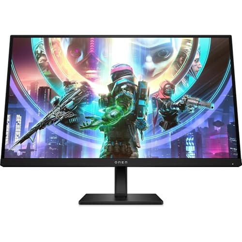 HP OMEN 27qs Monitor da 27 Pollici, Pannello IPS da 16:9 QHD da 240 Hz, 1 ms, Display HDR 400, Antiriflesso, 400 Nits, AMD FreeSync, NVIDIA G-SYNC, VESA 100×100 mm, HDMI 2.0, USB-A e B