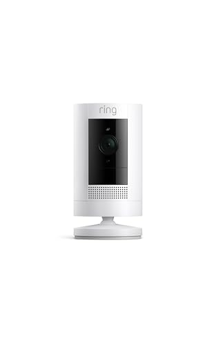 Ring videocamera esterna a batteria (Stick Up Cam) | Telecamera di sorveglianza wifi senza fili per esterno con 1080p HD video, audio bidirezionale, fai-da-te | Ring Home: 30 gg. prova gratuita
