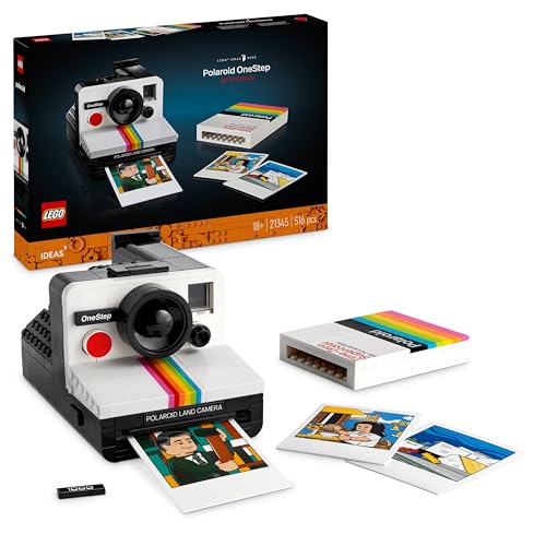 LEGO Ideas Fotocamera Polaroid OneStep SX-70 Kit Vintage di Costruzione per Adulti, Oggetto da Collezione con Dettagli Autentici, Attività Creativa, Regali di Fotografia per Uomini e Donne 21345