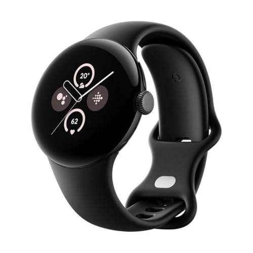 Google Pixel Watch 2 – Il meglio di Google e Fitbit – Misurazione della frequenza cardiaca, gestione dello stress, funzioni di sicurezza – Android – Cassa in alluminio nero opaco – Cinturino sportivo