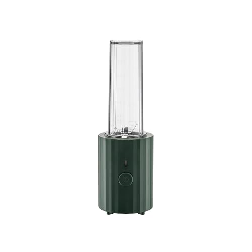 Alessi Plissé MDL17 GR – Frullatore Personale di Design, in Resina Termoplastica, con Contenitori Graudati e Mini Tritatutto in PCTG, Spina Europea 380 W, 55 cl, Verde