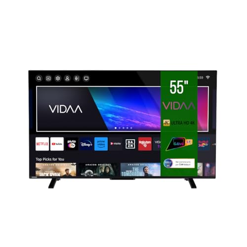 Toshiba Smart VIDAA TV 55″ Ultra HD 55UV2363DA TV 4K 55 Pollici, Televisore LED Compatibile con Alexa, DVB-T2, Tecnologia LED, Dolby Vision HDR10, HDMI 2.1