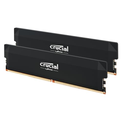 Crucial Pro RAM DDR5 32GB Kit (2x16GB) 6000MHz CL36, Overclocking Gaming, Intel XMP 3.0 / AMD EXPO, Memoria PC, Nero – CP2K16G60C36U5B