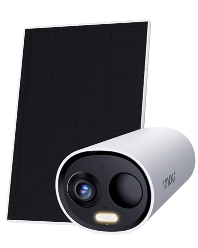 Imou 3K Telecamera Wi-Fi Esterno Senza Fili con Pannello Solare, Videocamera Sorveglianza Esterno Batteria 5MP, Rilevamento Umano/PIR, Visione Notturna a Colori, IP66, Modalità Privata, 2,4ghz