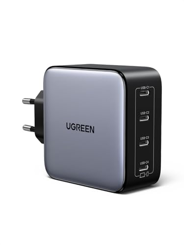 UGREEN Nexode 100W Caricatore USB C con 4 Porte Type C Alimentatore GaN Multiplo Supporta PPS 45W Compatibile con MacBook Pro Air iPad iPhone 17 Pro Max Air Galaxy S26 Pixel 10