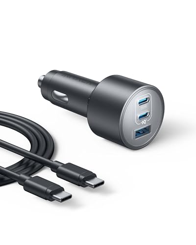 Anker Caricatore Auto USB C 167.5W Max, Accendisigari USB C 3-Porte Ultra-Compatto e Rapido, Per MacBook Pro/Air, iPhone 16/15/14/13 Serie, Samsung S24/S23, iPad Pro, AirPods, e Altro Ancora