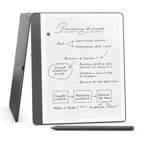 Amazon Kindle Scribe (16 GB) | Schermo ridisegnato con bordi uniformi. Ora puoi scrivere nei libri e nei documenti | Penna premium inclusa | Grigio tungsteno