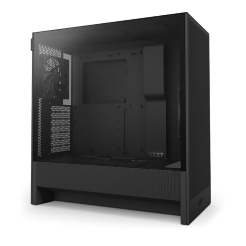NZXT H5 Flow – Case per PC da gaming mid-tower ATX compatto – Flusso d’aria elevato – 2 ventole da 120 mm incluse – Supporto per radiatori da 360 mm (anteriore) e 240 mm (superiore) – Nero