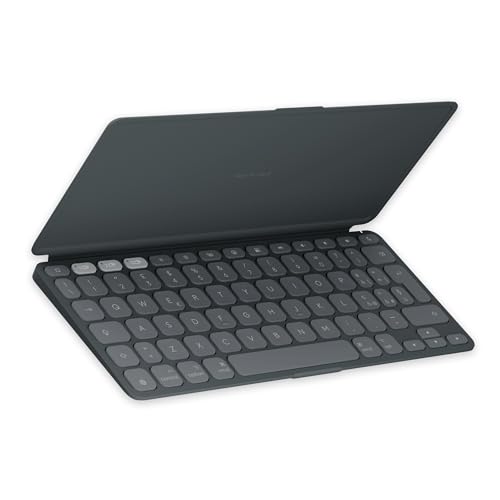 Logitech Keys-To-Go 2, tastiera wireless portatile per iPad con coperchio integrato, sottile, per iPad, iPhone, Mac e Apple TV, passa facilmente da un dispositivo all’altro, QWERTY ITA – Grafite