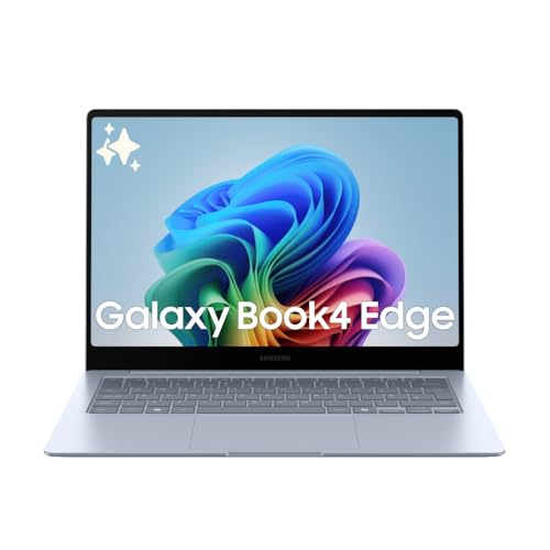 Samsung Laptop Galaxy Book4 Edge, Display da 14″, Windows 11, Snapdragon Elite X, 16GB RAM, 512GB SSD, Sapphire Blue [Versione italiana]