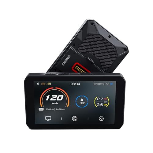 CHIGEE AIO-5 Play for BMW Motorcycles, 3-Pin Interface, Plug-and-Play Smart Display with Apple CarPlay & Android Auto, 60FPS, IP68 Waterproof, Built-in GPS, Anti-Theft Alarm, Data Reading