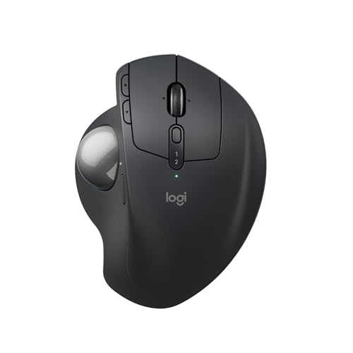 Logitech MX Ergo S mouse trackball wireless avanzato, mouse ergonomico wireless ricaricabile USB-C con Bluetooth e dongle crittografato, 6 pulsanti programmabili, per PC/Mac – Grafite