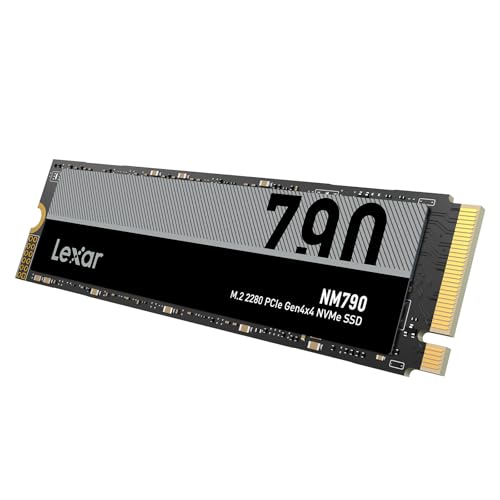 Lexar NM790 1TB SSD Interno, M.2 2280 PCIe Gen4x4 NVMe SSD, Fino a 7400MB/s in Lettura, 6500MB/s in Scrittura, Disco a Stato Solido per PS5, PC, Laptop e Giocatori