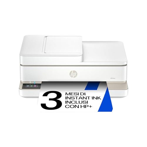 HP Envy 6520e 714N9B, Stampante Multifunzione a Getto d’Inchiostro A4 a Colori, Stampa Fronte e Retro Automatica, Fino a 10 ppm, Wi-Fi, ADF, Fax, 3 Mesi di Inchiostro Instant Ink Inclusi, Portobello