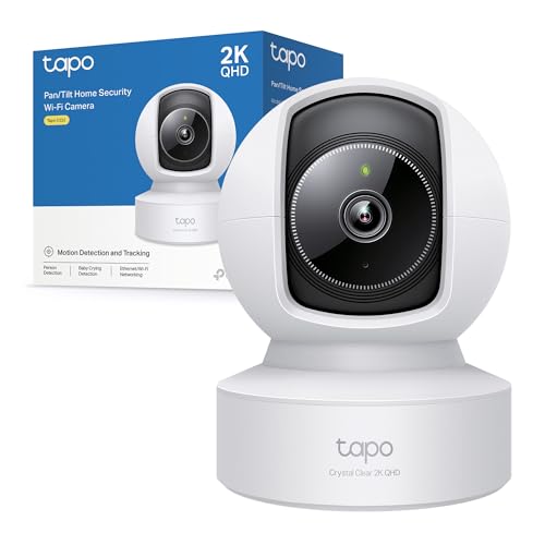Tapo C222 Telecamera WiFi Interno 2K 4MP QHD, Videocamera Sorveglianza, 360° Visuale, Visione Notturna Avanzata, Audio Bidirezionale, Rilevamenti e Notifiche Smart AI, Allarme Acustico e Luminoso