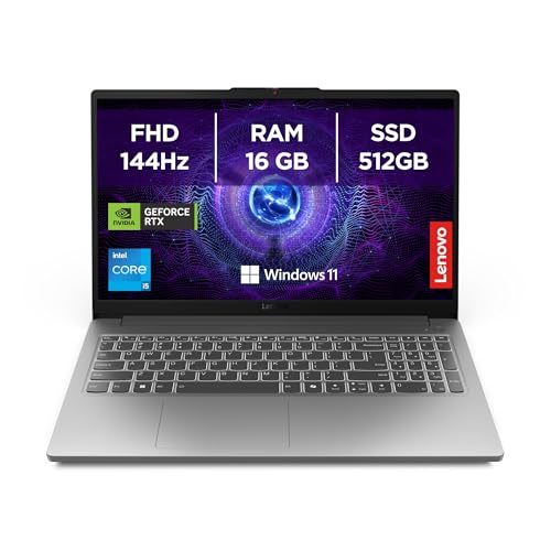 Lenovo LOQ Essential Notebook Gaming 15.6″ FHD (1920×1080) 144Hz, Intel Core i5-12450HX, RAM 16GB, 512GB SSD, NVIDIA GeForce RTX 4050 6GB GDDR6, Windows 11, Tastiera Retroilluminata – Luna Grey
