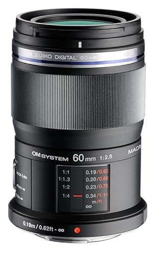 OM SYSTEM M.Zuiko Digital ED 60mm F2.8 Obiettivo macro,ottica Micro Quattro Terzi di alta qualità,resistente alla polvere e agli schizzi,leggero,per natura e ritratti,adatto a tutte le fotocamere MFT