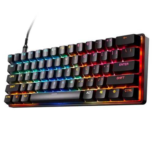 SteelSeries Apex Pro Mini Gen 3 con Switch HyperMagnetic OmniPoint 3.0 – Attuazione regolabile – Rapid Trigger – Preset di gioco – Protection Mode – Rapid Tap/SOCD – RGB -Copritasti in PBT – US QWERTY