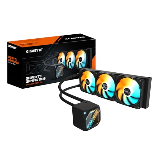 GIGABYTE GAMING 360 Raffreddamento Liquido per CPU – 3×120 mm Ventole ARGB, Meccanismo di bloccaggio a scorrimento, DAISY-CHAIN, Compatibile con Intel LGA 1851 e AMD AM5