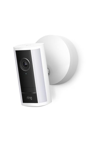 Ring videocamera Pro con faretti cablata (Spotlight Cam Pro, ultimo modello) | Videocamera di sicurezza per esterni | Retinal 4K, Zoom 10x, 600 lumen | Prova gratuita di 30 giorni del piano Ring