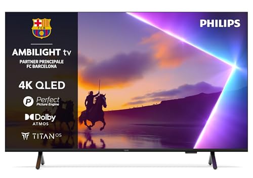Philips Ambilight 75PUS8510 4K QLED Smart TV – Display 75’’ con piattaforma Titan OS, Pixel Precise Ultra HD e Dolby Atmos Sound – Funziona con Alexa e Google Voice Assistant