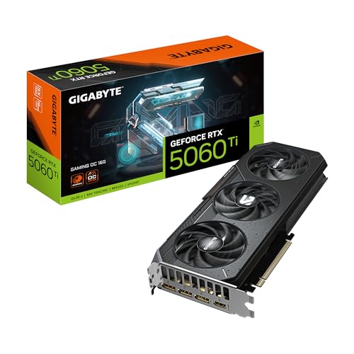 Gigabyte GeForce RTX 5060 Ti GAMING OC 16G Scheda Grafica – 16 GB GDDR7, 128 bit, PCI-E 5.0, 2647 MHz Frequenza del core, 3 x DisplayPort, 1 x HDMI, GV-N506TGAMING OC-16GD