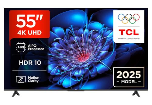 TCL 55P6K TV LED Direct da 55″, TV HDR 4K, Smart TV con tecnologia Google TV (Dolby Audio, Motion Clarity, compatibile con Google Assistant e Alexa)