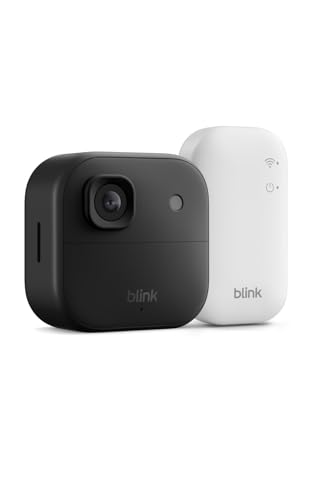Videocamera esterna 2K+ Blink (ultimo modello) — videocamera di sicurezza smart senza fili, risoluzione video 2K, audio ottimizzato, durata delle pile fino a due anni. Sistema da 1 videocamera, nero