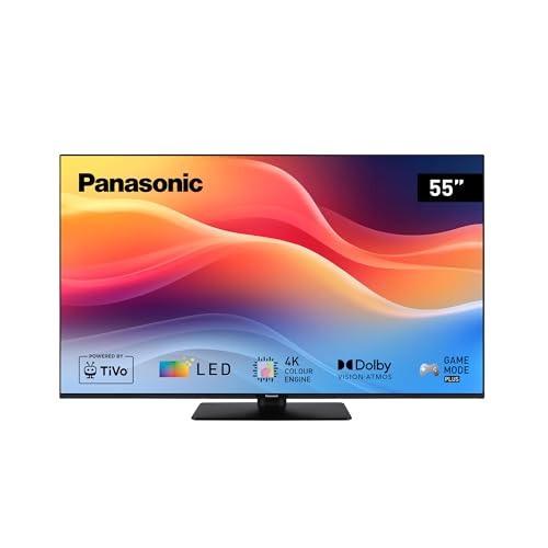 Panasonic TB-55W61AEZ, Serie W61 55 pollici, Smart TV LED 4K Ultra HD, 2025, TiVo, Dolby Vision e Atmos, Game Mode Plus, Controllo Vocale Alexa e Google, Nero