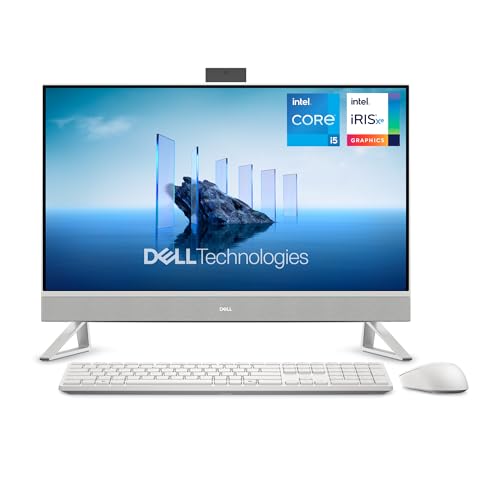 Dell Desktop 27 FHD Display, Intel Core i5-1334U, 16 GB DDR5 RAM, 512 GB SSD, Intel Iris Xe Graphics, Windows 11 Home – White