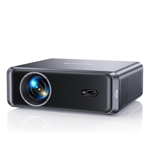 Proiettore 4K [Compatibile con Netflix]1000ANSI Auto Focus/Keystone Proiettore 4k smart tv, WiFi6 Two-way Bluetooth5.3 Videoproiettore Portatile 1080p nativo con HDMI ARC/CEC Home Cinema/Esterno Nero