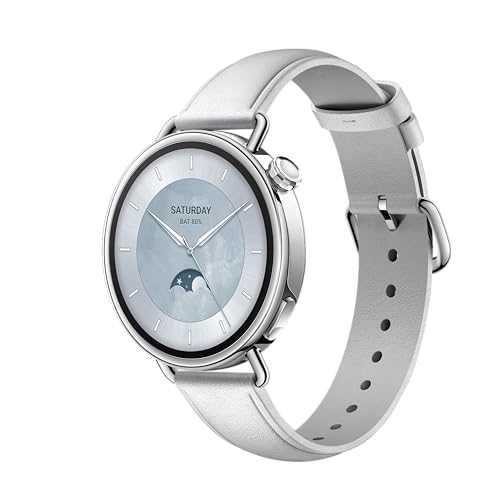 XIAOMI Watch S4 41mm: smartwatch compatto ultra-leggero da 32g, previsione ciclo, controllo della salute con un tap, 150+ modalità sportive, funzioni sicurezza, HyperOS 3, cinturino in pelle bianco