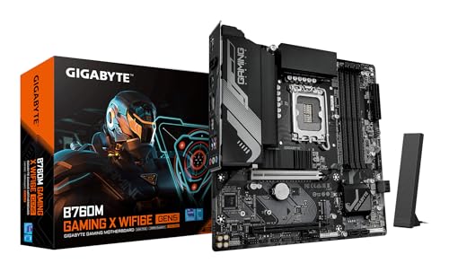 GIGABYTE B760M GAMING X WIFI6E GEN5 Scheda Madre – Supporta processori Intel Core di 14a generazione, VRM a 8+1+1 fasi, fino a 5600 MHz DDR5, 2 x M.2 PCIe 4.0, Wi-Fi 6E, LAN 2.5 GbE, USB 3.2 Gen 1