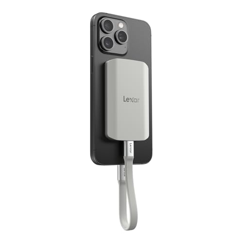 Lexar ES5 Portatile SSD 1TB, USB 3.2 Gen2x2 fino a 2000 MB/s in Lettura e Scrittura, IP65 Protezione,Magsafe Phone SSD,Supporto per Apple ProRes 4K (iPhone 15/16 Pro) e Galaxy S25 8K
