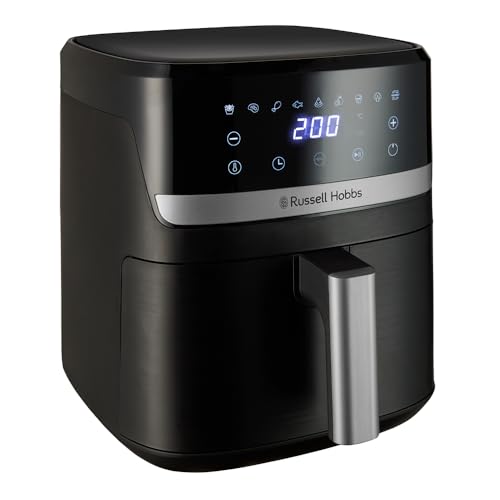 Russell Hobbs Friggitrice ad Aria 5,5L Rapid Air [Compatta, 9 Funzioni] (Lavastoviglie ok,Ceramica antiaderente, No BPA, Schermo touch,Frittura senza olio, Griglia,Cottura al forno e Arrosto)27621-56