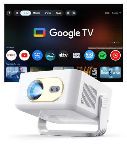 Magcubic Mini Proiettore Portatile【Google TV & Offizielle Apps】 Videoproiettore Bluetooth WiFi Home Theater Projector Auto Keystone Autofocus 1080P Supporto Rotabile 180° HY300GT
