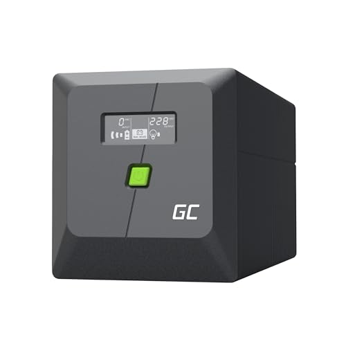 Green Cell PowerProof Gruppo di Continuità UPS 1000VA/700W con Display LCD, Sinusoide Pura, Protezione Affidabile da Blackout e Sovratensioni, Backup Energia, USB/RJ45, 4 Prese Schuko