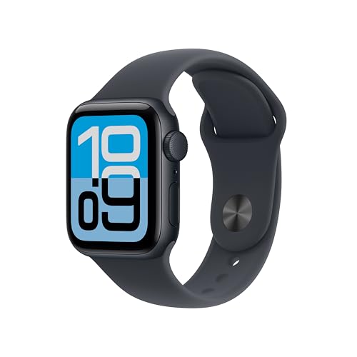 Apple Watch SE 3 GPS, Cassa 40 mm in alluminio mezzanotte con Cinturino Sport mezzanotte – S/M
